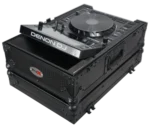 ProX flight case for Pioneer CDJ-3000 and Denon SC6000 PRIME showing rear panel connectors and handles