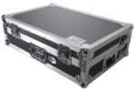 ProX flight case for Pioneer DDJ-FLX10 DJ controller with 1U rack space and wheels, side view