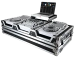 ProX flight case DJ coffin with Pioneer DJM-900NXS2 mixer and dual CDJ-3000 players with wheels and laptop shelf