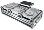 ProX flight case DJ coffin rear panel showing wheel assembly and cable management ports for Pioneer DJM-900NXS2 mixer