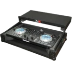 ProX flight case for Numark MixTrack 3 Pro digital controller with integrated laptop shelf and black finish