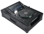 ProX flight case designed for Pioneer CDJ-3000 and Denon SC6000 PRIME large format CD media players, black exterior