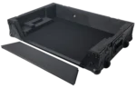 ProX flight case for Pioneer DDJ-FLX10 DJ controller with 1U rack space and wheels in professional studio setup