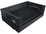 ProX flight case for RANE ONE DJ controller with 1U rack space and wheels, side profile view