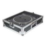 ProX universal turntable flight case with custom-cut foam interior protection and storage compartments