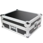 ProX flight case for turntable with universal foam kit showing rear panel and latch hardware