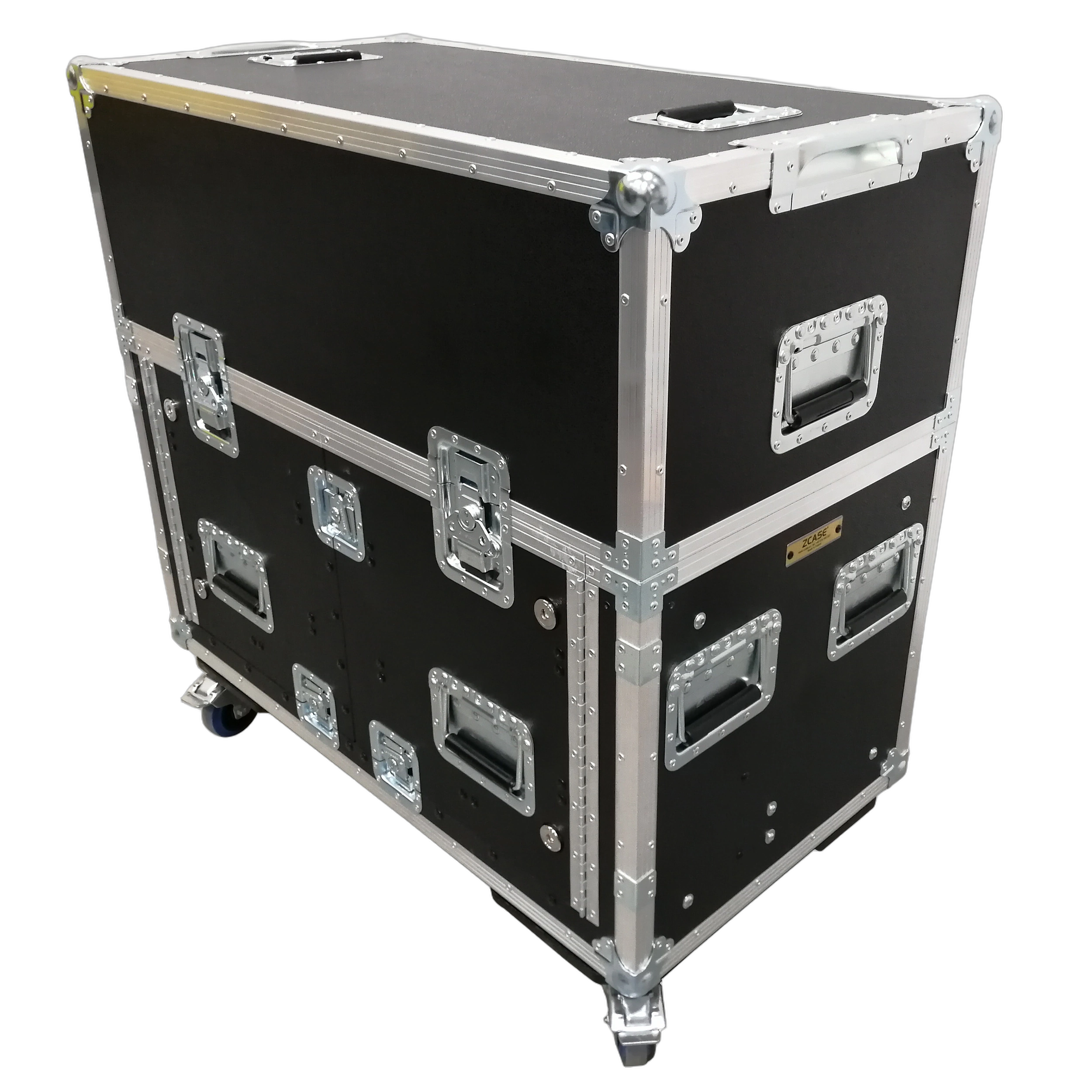 ProX Flip-Ready Hydraulic Lift Case Allen Heath DLive C2500 Detail ProX hydraulic lift case for Allen Heath DLive C2500 console showing flip-ready mechanism detail