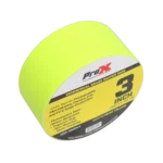 ProX 3 inch 180 foot fluorescent yellow gaffer tape roll showing bright neon color and professional grade construction