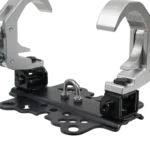 ProX folding plate with dual truss clamp mounted on lighting truss structure