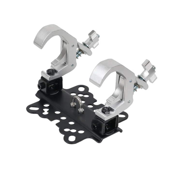 ProX folding plate with dual truss clamp for moving head stage lighting fixtures front view