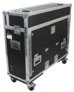 ProX Full Boar 4 hydraulic console flight case with flip-ready design and retracting handles, side profile view