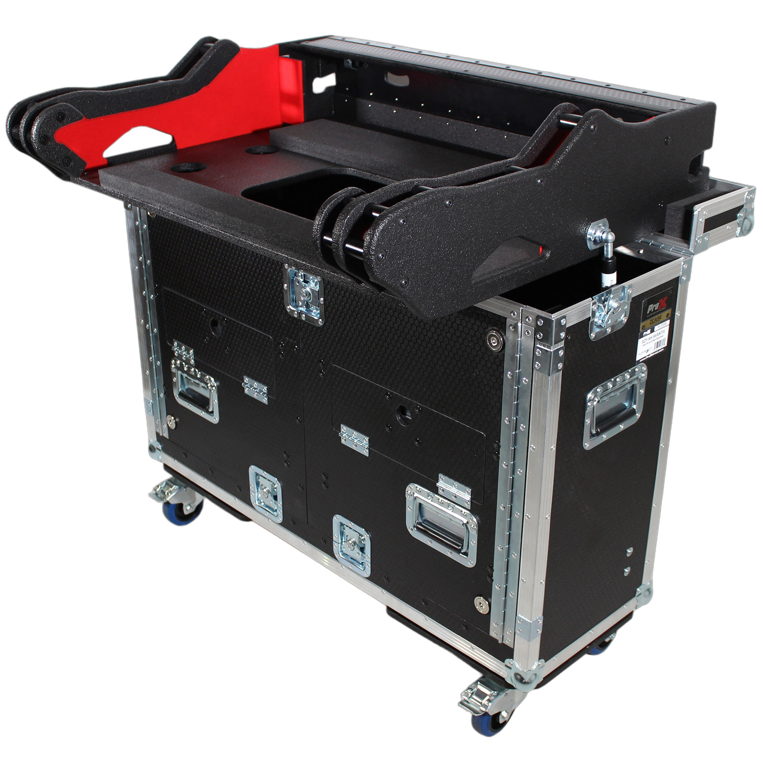 ProX Full Boar 4 Hydraulic Console Lifting Case Front View ProX Full Boar 4 flip-ready hydraulic console case with easy retracting lifting mechanism front panel