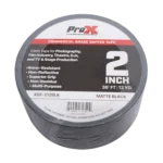 ProX 2 inch 36 foot matte black commercial grade gaffer tape roll with non-residue adhesive