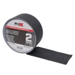 ProX commercial grade matte black gaffer tape 2 inch width 36 foot roll side view