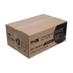 ProX 4 inch 180 feet matte black gaffer tape roll rear panel with product specifications and branding