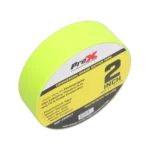 ProX fluorescent yellow commercial grade gaffer tape 2 inch 60 yard roll side profile