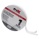 ProX 1 inch 180 foot matte white commercial grade gaffer tape roll displayed from side angle