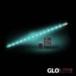 ProX GLOLITE 20-inch RGB LED accent lighting fixture dimensional diagram with measurements and specifications