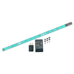 ProX GLOLITE 20-inch RGB LED accent lighting fixture with aluminum body and RF remote control, side profile view