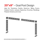 ProX Goal Post Design truss system 19.75 ft width 9.20 ft height 2mm heavy duty construction