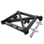 ProX ground support leg stabilizer package with rolling base and four outrigger leg braces shown from side angle