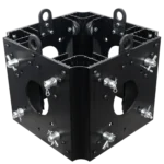 ProX ground support sleeve block for F34 truss segment systems in black finish, front view