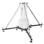 ProX ground support system with rolling base and four outrigger leg braces for equipment stability