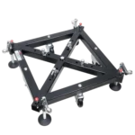 ProX ground support system with rolling base and four outrigger leg braces for equipment stability