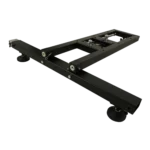 ProX ground support stabilizing T-base showing close-up detail of bolt connection mechanism for truss mounting