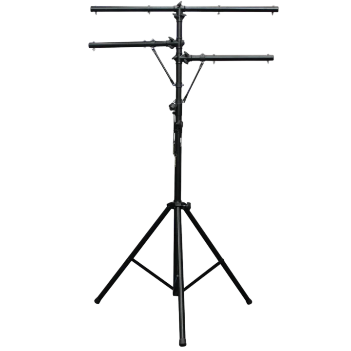 ProX height adjustable DJ lighting stand with dual side bars, extends to 12 feet tall