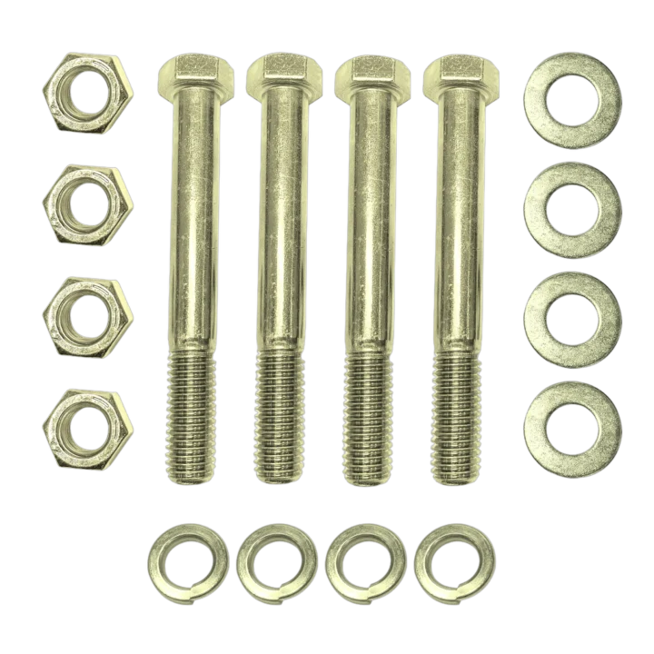 ProX set of four 5 inch Grade 8 hex long truss bolts with nuts and washers