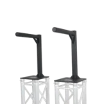 ProX inverted lighting mount top plates with 24-inch height and 16-inch length, 2-inch OD arm, black finish detail