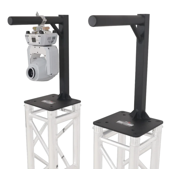 ProX set of two inverted lighting mount top plates with 24-inch height and 16-inch length black finish