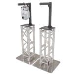 ProX inverted lighting mount top plates with 24-inch height and 16-inch length, 2-inch OD arm, black finish, side profile