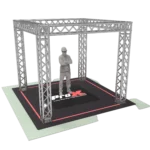 ProX K Series light duty tradeshow booth frame showing corner joint assembly and vertical support structure