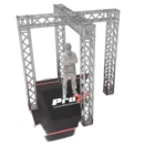 ProX K Series light duty tradeshow booth with X-shape center design frame structure side angle