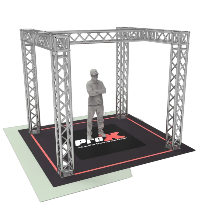 ProX K Series light duty tradeshow booth with H-shaped center design, 9.42 by 9.42 feet footprint