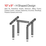 ProX K Series light duty tradeshow booth with H-shape center design, 9.42 by 9.42 feet footprint