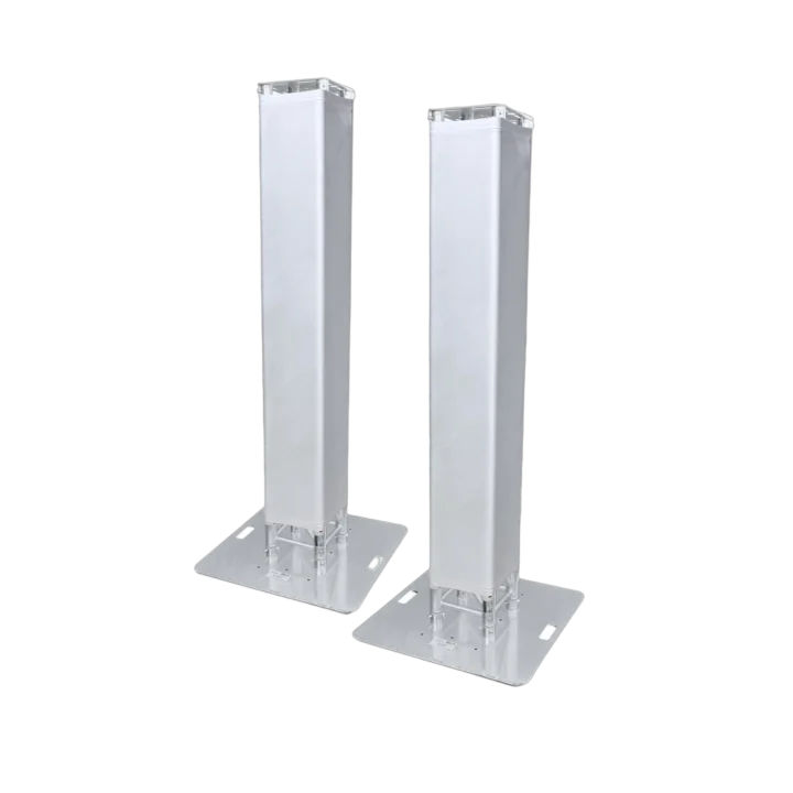 ProX K-Truss 6.56 lightweight square truss totem with white scrim, top plate and base plate assembly
