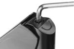 ProX laptop tray bracket with dual gas spring arms, adjustable mounting hardware detail view