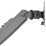 ProX laptop tray bracket with dual gas spring arms mounted on side profile showing adjustment mechanism
