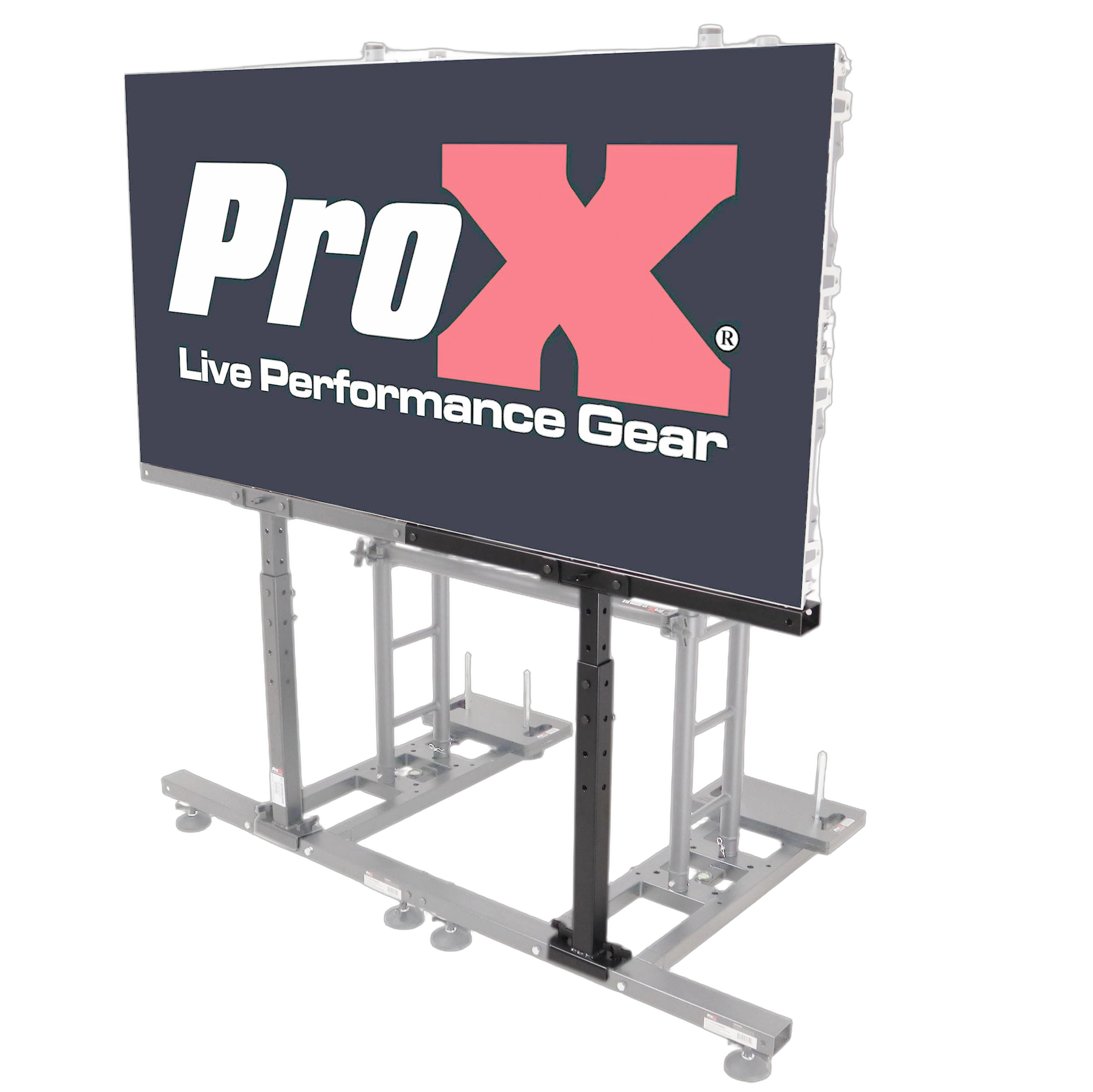ProX LED Panel Ground Support Stand Adjustable Height Front View ProX LED panel ground support stand with adjustable height 24-40 inches steel construction front view