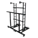 ProX LED panel ground support stand with adjustable height 24-40 inches in professional studio setup