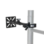 ProX black LED panel wall mounting plate with 2-inch pole truss clamp extension for ground stacking and hanging