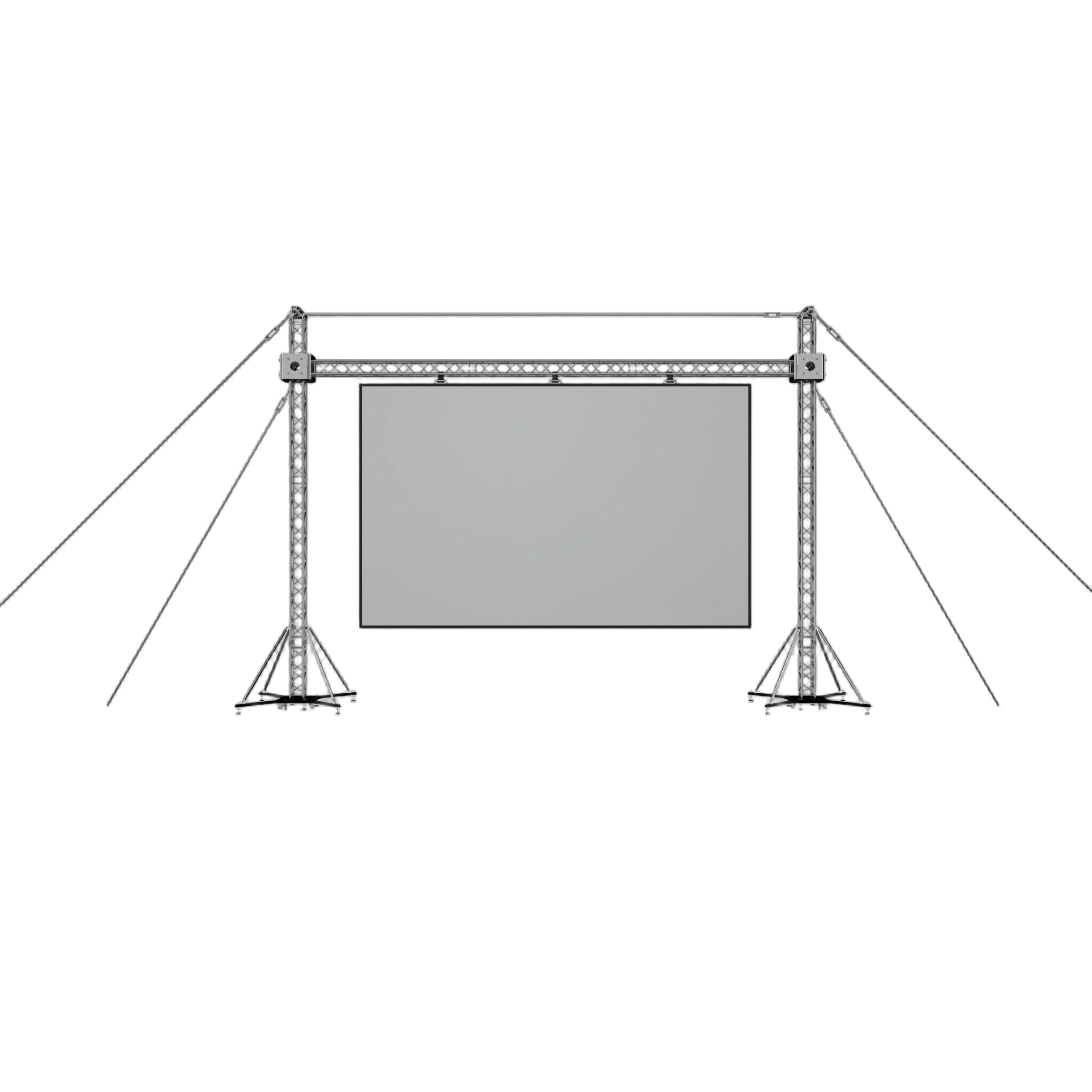 ProX LED Screen Display Panel Ground Support System Side View ProX LED video wall truss ground support system 30 feet wide 23 feet tall with hoist mechanism