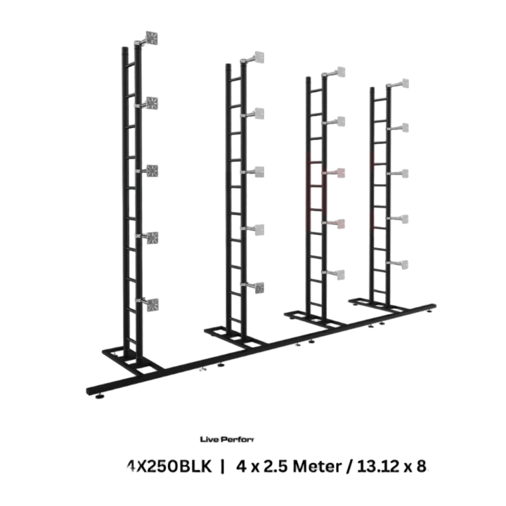 ProX LED video display panel ground support system package with black aluminum frame structure