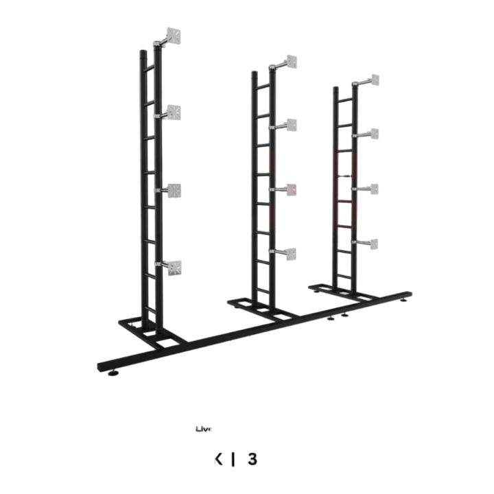 ProX LED video display panel ground support system package with black aluminum frame structure