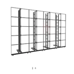 ProX LED video display panel ground support system package with black frame structure and mounting hardware