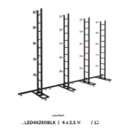 ProX LED video display panel ground support system package with black aluminum frame structure