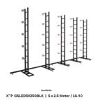 ProX LED video display panel ground support system package with black frame structure and mounting hardware